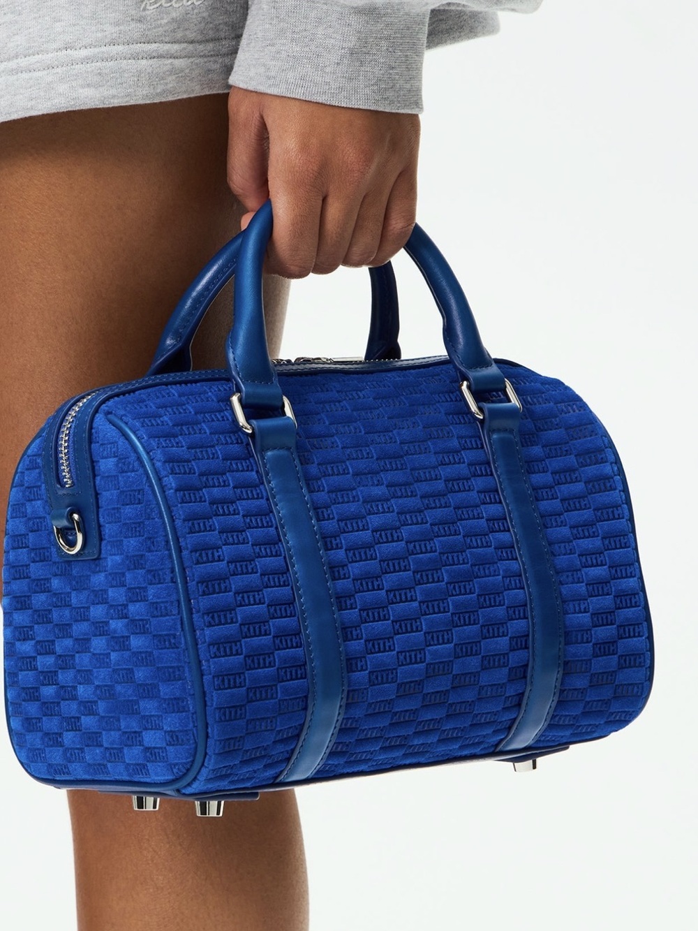 Kith Blue Suede Monogram Harlow Bag NWT